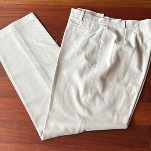 Rafella Cream Flat Front Straight-Leg Trousers